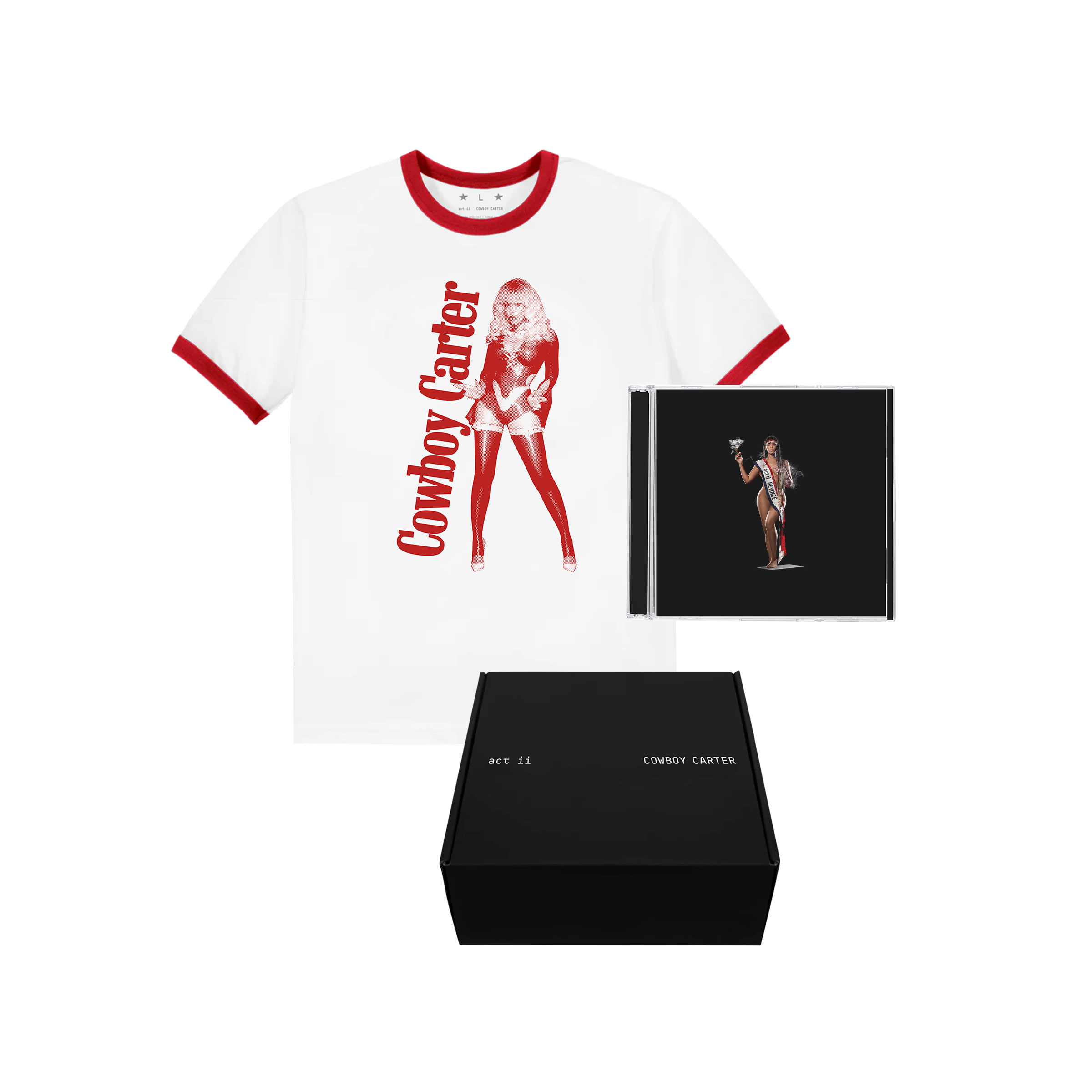 ビヨンセ カウボーイカーター CD Tシャツ Sサイズ ボックスセット COWBOY CARTER LIMITED EDITION EXCLUSIVE COVER CD BOXSET (RED