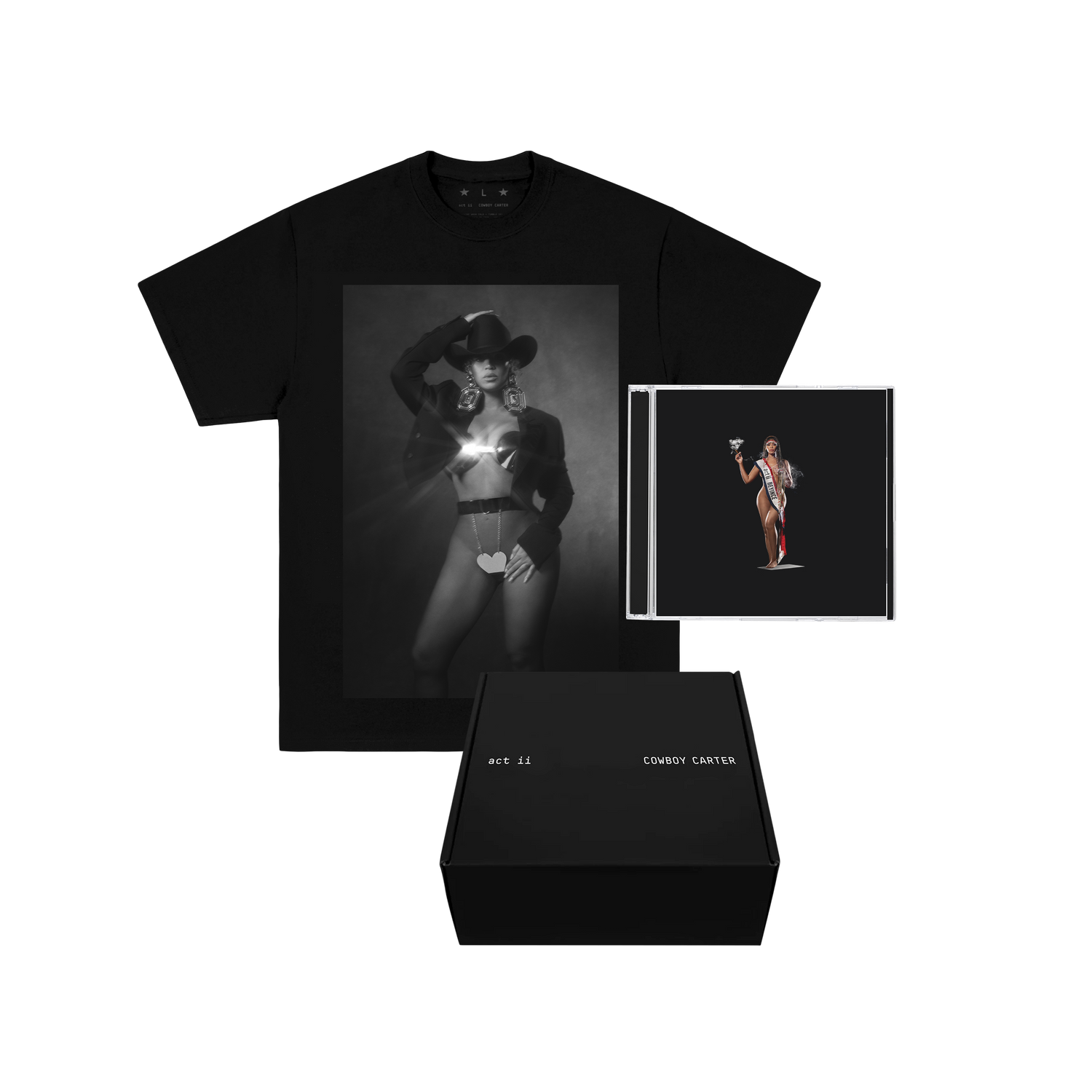 COWBOY CARTER LIMITED EDITION COVER CD BOXSET (BLACK TEE)